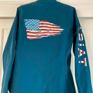 Ariat Blue Jacket with American Flag Design